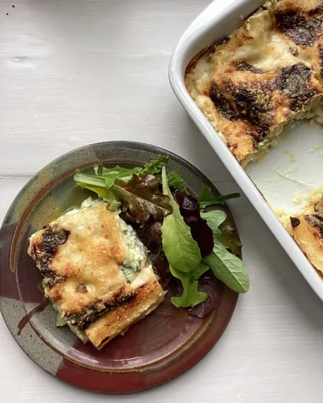 A Classic Dish for Lasagna with Summer Squash and Three Cheeses